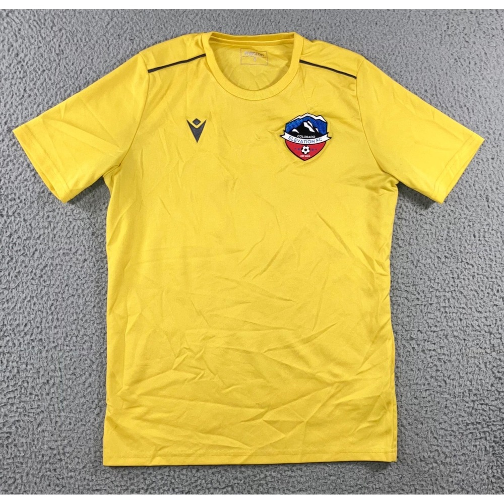 Macron Soccer Jersey Mens S Colorado Elevation FC Yellow S/S‎ Gorpcore Blokecore
